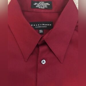 Crazy Horse Sateen Dress Shirt Deep Red 15-1-2 34/35